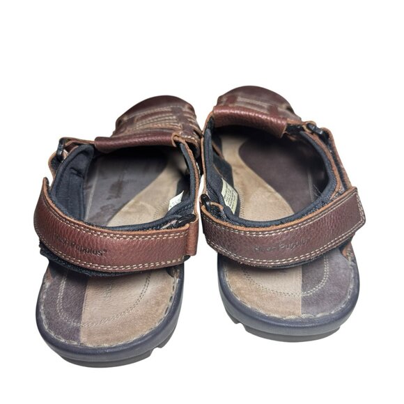 Hush Puppies Cross-Shore Sandals Men 15EW Fisherman Leather Brown Hook Loop Wide main image 12